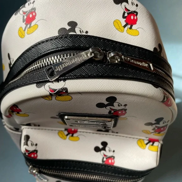 EUC Disney x Loungefly Mickey Mouse Allover Classic Standing Mini Backpack - Picture 3 of 7
